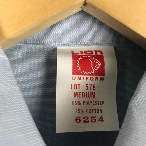 Vintage 1960s Lion Sun Gas & Oil Station Uniform Button Shirt